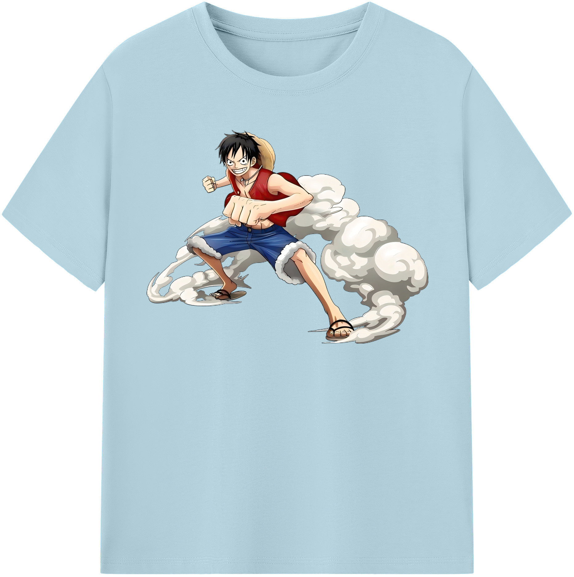 ワンピース モンキー・D・ルフィ ONE PIECE Monkey D. Luffy 綿100％半袖Tシャツ（フロントプリント）